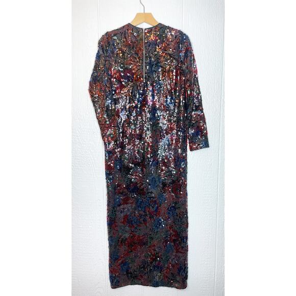 ROSEANNA Bowie Parrots Sequin Long Sleeve Maxi Dress US 2 NWT - Picture 13 of 14